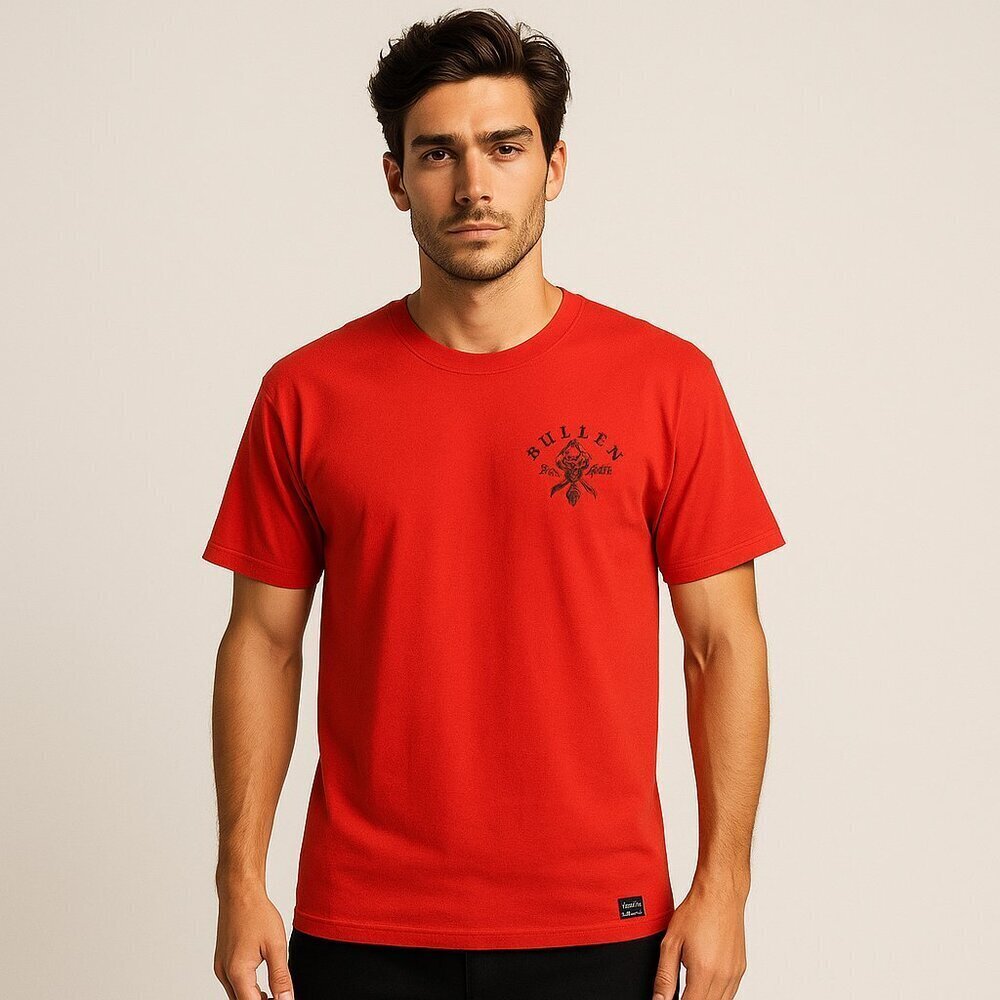 Sullen Artist Series Tattoo Graphic Tee Cotton Red Short Sleeve Jonathan Pinfiel